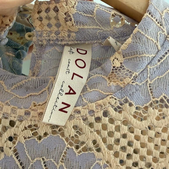 Anthropologie Dolan Left Coast Lace Mock Neck Blouse - Picture 7 of 7